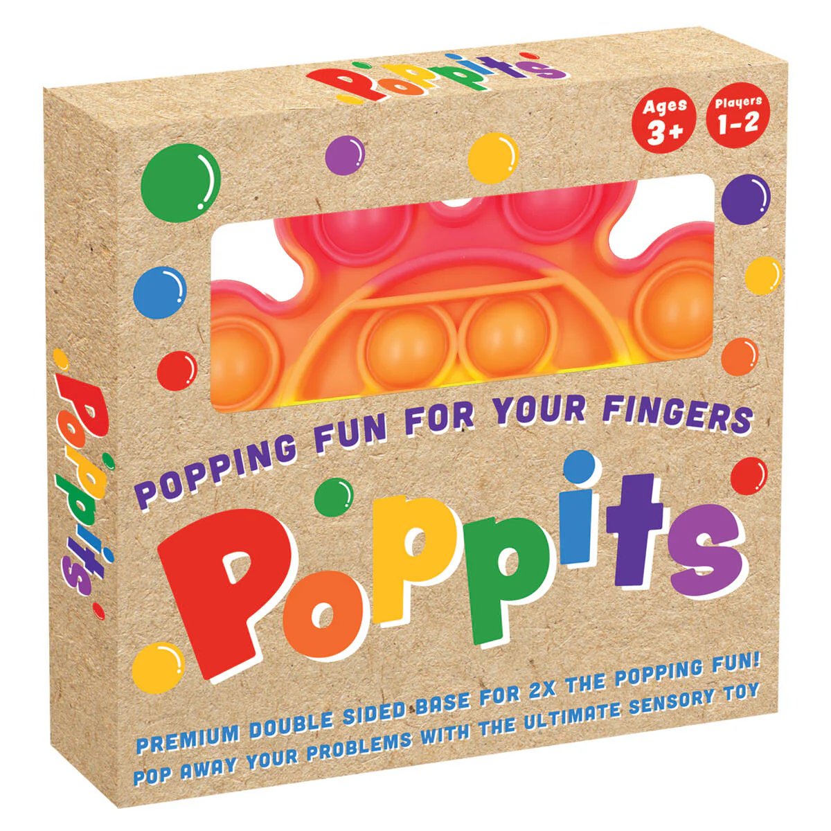 Cartamundi Poppits Rainbow Flower Sensory Toy, Fidget Popper for Stress Relief & Fun, Ages 3+