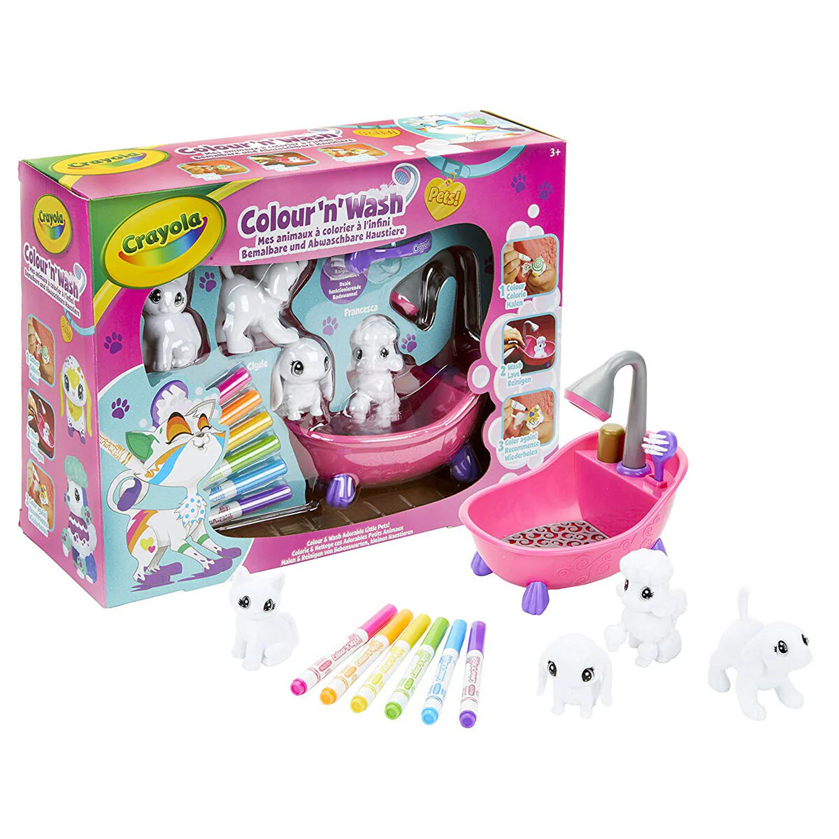 Crayola Washimals Pets Bathtub Set – Color, Wash & Reuse Creative Toy, Ages 3+ - Image 7