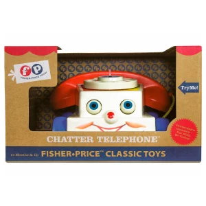 Fisher Price Classic Toys Chatter Phone,Pull Along Pretend Play Telephone, Ages 12 Months+