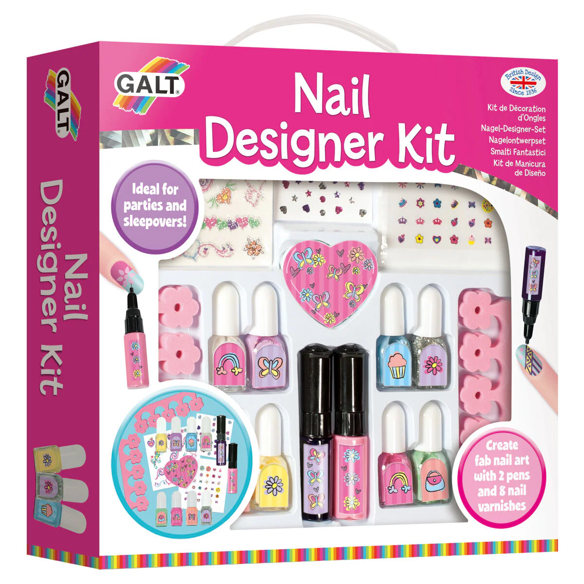 Galt Nail Designer Kit – Kids Nail Art Set with Polishes, Glitter & Stickers (Ages 7+) - Image 2