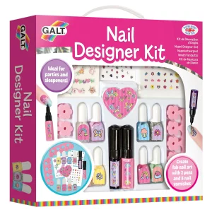 Galt Nail Designer Kit – Kids Nail Art Set with Polishes, Glitter & Stickers (Ages 7+)