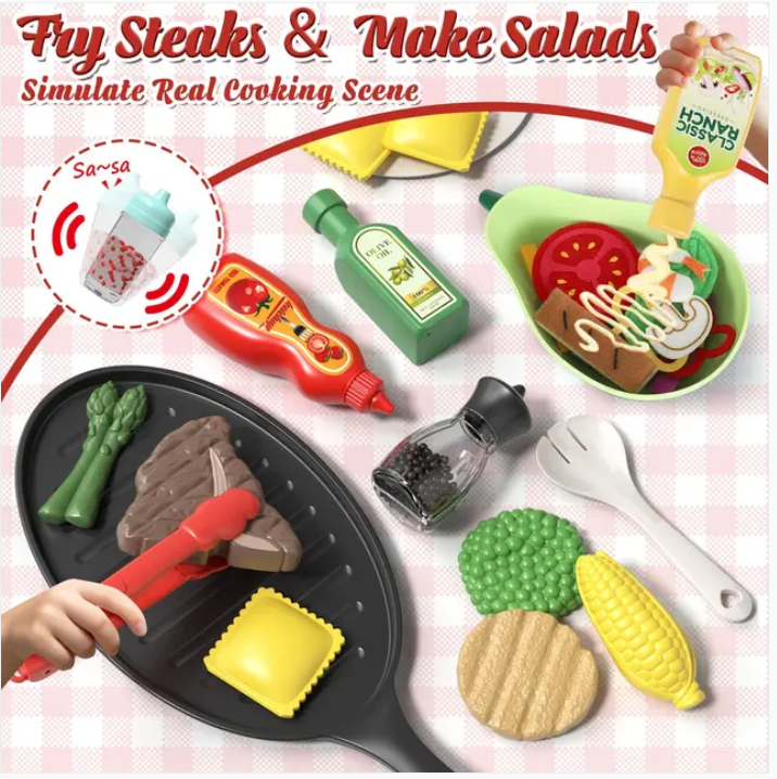 Castle Pretend Play Food Set – Realistic Kitchen Playset for Kids, BPA-Free Educational Toy for Ages 3–6 - Image 4