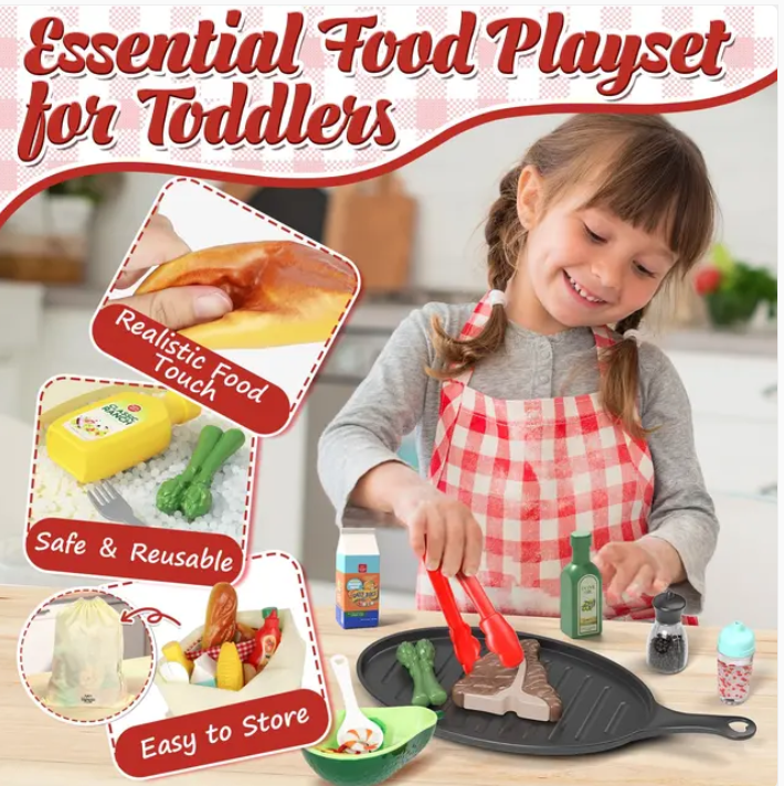 Castle Pretend Play Food Set – Realistic Kitchen Playset for Kids, BPA-Free Educational Toy for Ages 3–6