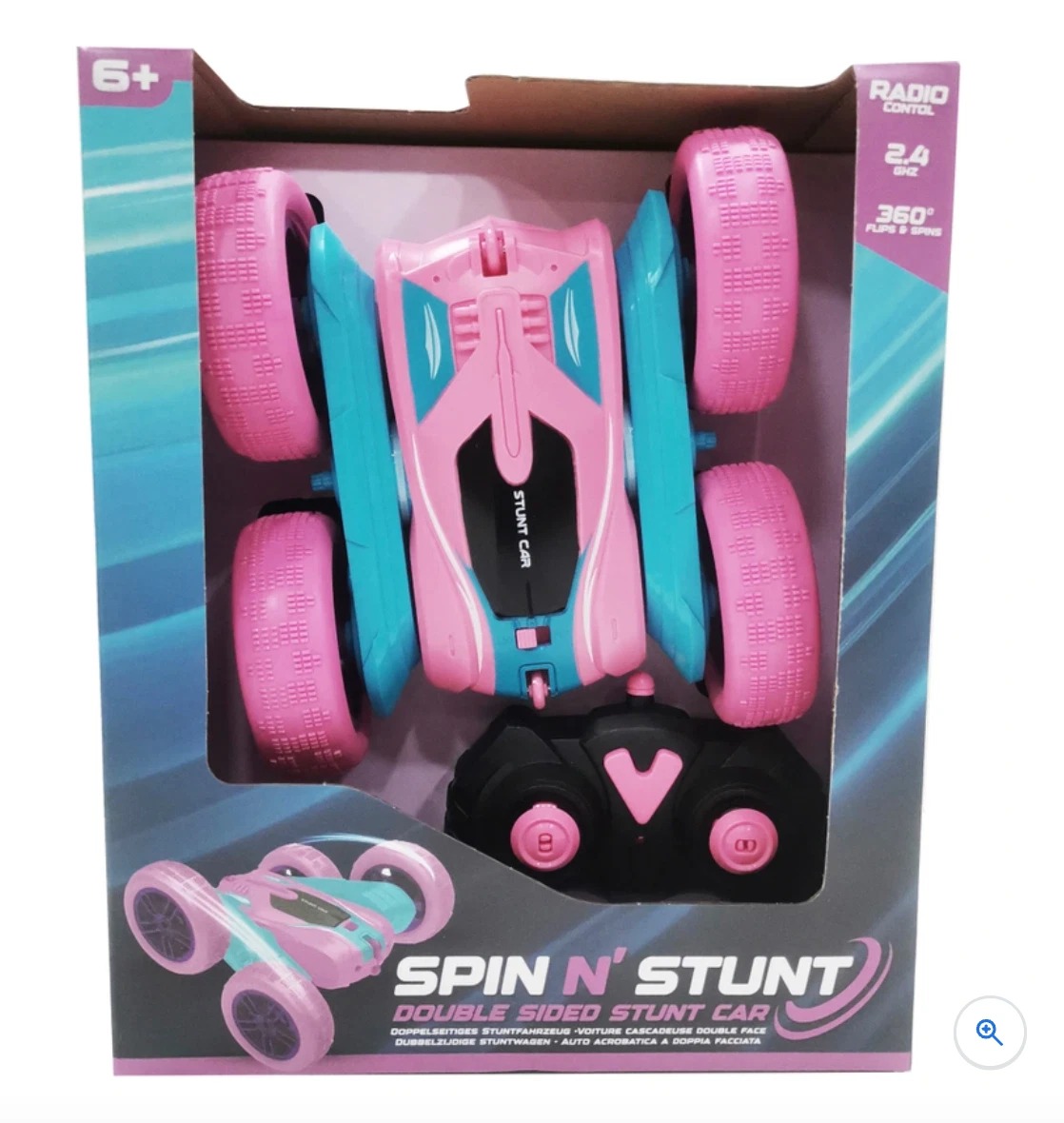 Spin n' Stunt RC Car Pink 1:24 | 360° Stunt Remote Control Car with LED Lights - Image 7